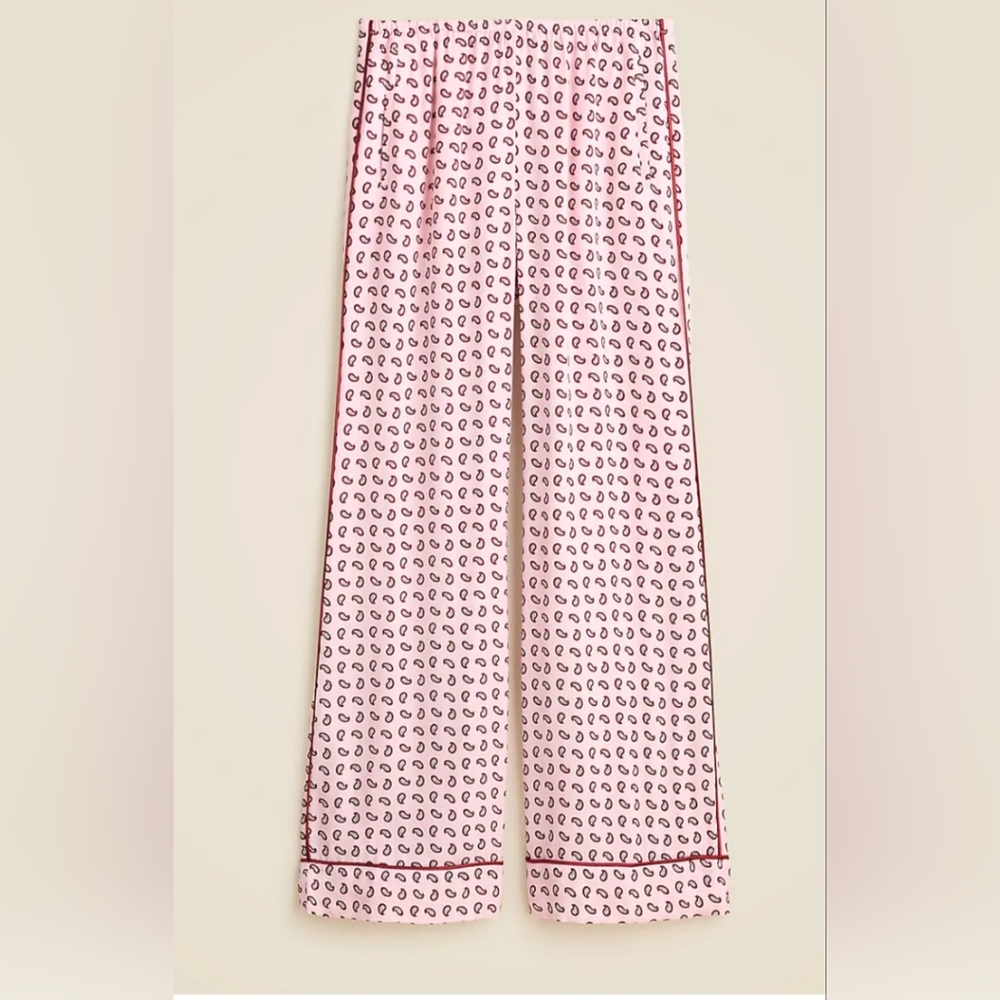 Pink Patterned Wide-Leg Pants